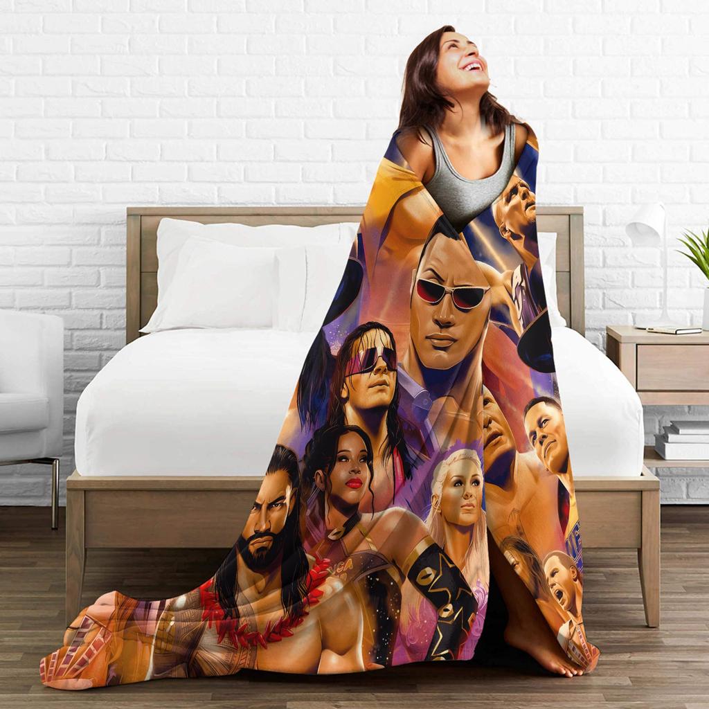 Wrestling Entertainment WWE Warm Soft Blanket  Kids Plush Throw Blanket Graphic Home Decor Flannel Bedspread Sofa Bed Cover