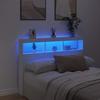 LED Headboard with Shelves White 140x17x102 cm
