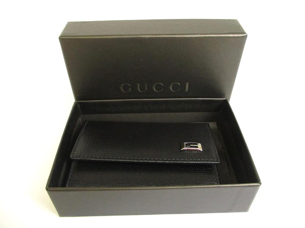Authentic GUCCI Metal G Black Leather 6 Pics Key Chain #a905  Refurbished