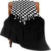 Minimalist Checkered Drip Flannel Throw Blanket Soft Cozy Fleece for Home Office Sofa Car All Season Gift