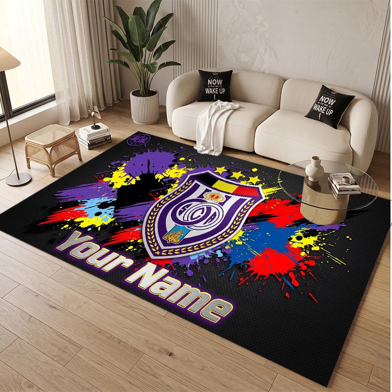Tappeto Personalizzato in Velluto di Cristallo con Logo Anderlecht FC Tappetino Antiscivolo per Pavimento