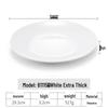 White Melamine Round Plate - Imitation Porcelain Tableware, Shallow Buffet Dinnerware Dish.