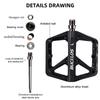 BUCKLOS Bicycle Pedals Sealed Bearing MTB Platform Pedal for Bicycle Mountain Nylon Bike Flat Pedals 9/16'' MTB Road Bike Part