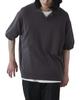 WEGO Skipper Short Summer Knit Loose Oversized Korean Size Dark Gray Men's Shirt, Sleeve, Top, T-Shirt, Clothes, Polo, Simple, Fit, Silhouette,