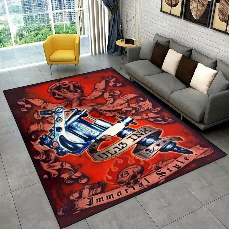 Tattoo Studio Carpet Mystic Witchcraft Gossip Carpets Girl Cartoon Printed Floor Mats Living Room Play Mat Retro Birthday Gifts