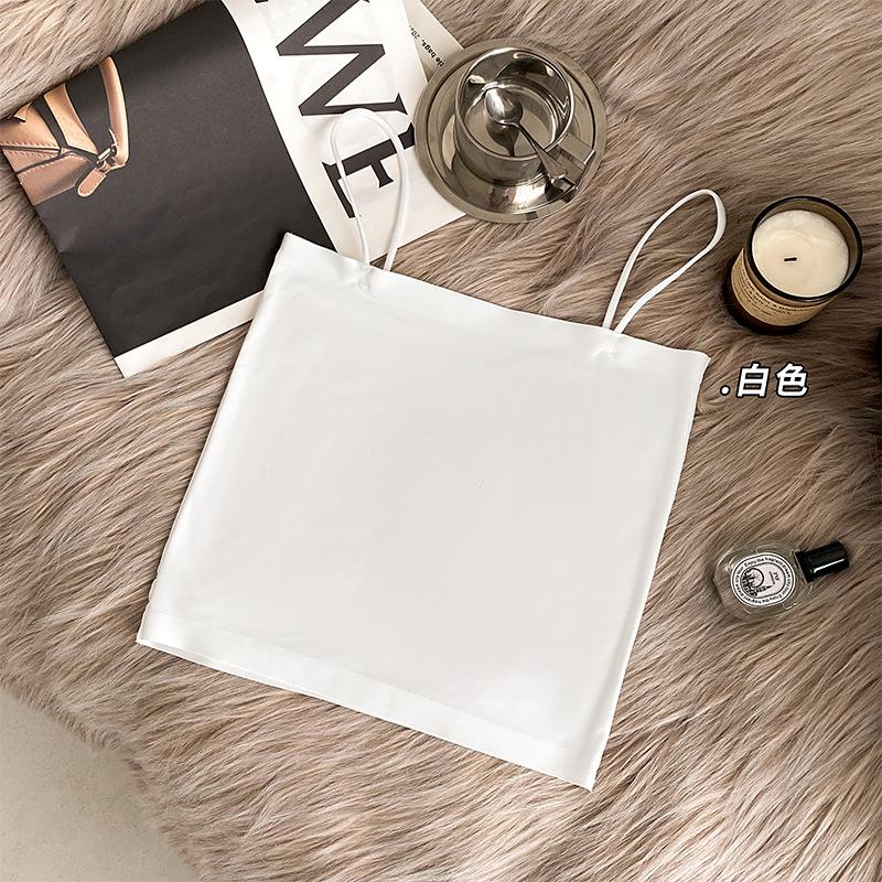 Ice silk seamless small suspender women's vest summer thin style with chest pad, beautiful back backing, anti-light tube top women