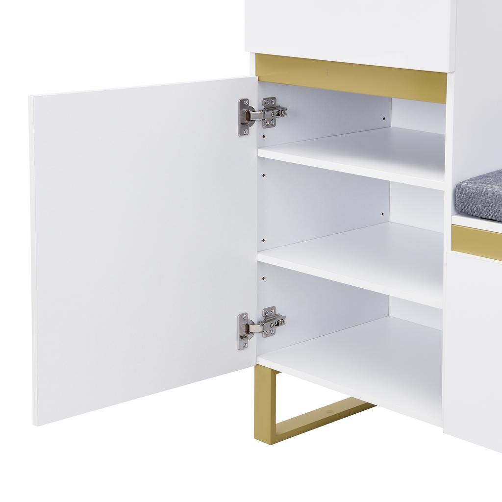 Shoe Cabinet with Large Capacity for the Entryway, Modern Minimalist Hallway Cabinet, Home Organizer with Drawers and Doors.