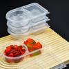 Recipiente para Condimentos de Compartimento Duplo com Tampas e Colher à Prova de Vazamento Caixa para Molho Recipientes Transparentes Reutilizáveis para Tempero para Cozinha Café Restaurante