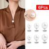 6Pcs Pearl Brooch Buttons No Sew Buttons DIY Decoration Buttons For Shirts Dress Sweaters Coat Shawl Hat Shoes Clothing Decor