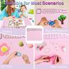 Drawing Mat Food Grade Silicone Painting Mat with Cup Non-Stick Art Mat with Brush Cleaner Pen Holder DIY Clay Art Supplies