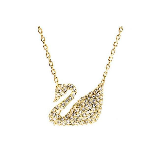 Swarovski Crystal Gold Plated Swan Necklace Women necklace 5063921 Box (Random Color)