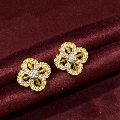 Light Luxury Retro Four-Leaf Clover Earrings Niche High-Level Craftsmanship Temperament Hundreds Of Earrings Women's Earrings