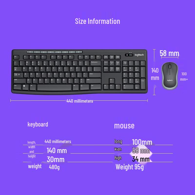 Logitech MK270 Wireless Keyboard and Mouse Combo