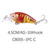 1 Pezzo Crankbait 4G 4,5 Cm Swim Crank Esca Dura Per Pesca a Persico Luccio Esca da Pesca Wobbler Attrezzatura Occhi 3D