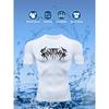 Men's Chest Dark Grunge Logo Print Compression Shirt High Elasticity Moisture Wicking Sportswear