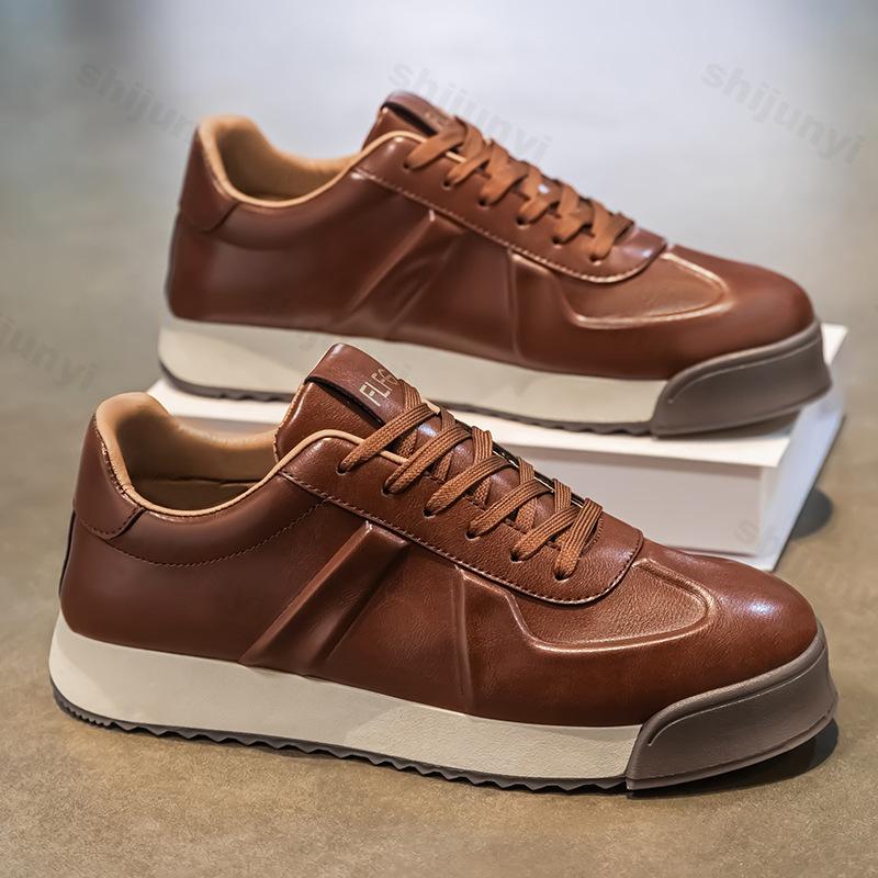 

2026 Autumn New Style Men s Retro Low Top Thick Soled Casual Shoes Fashi Niche Comfortable Versatile N Slip Chunky Sneakers 39 коричневый