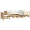 VidaXL Garden Lounge Set 7 Pcs with Cream White Cushions Bamboo 3155189