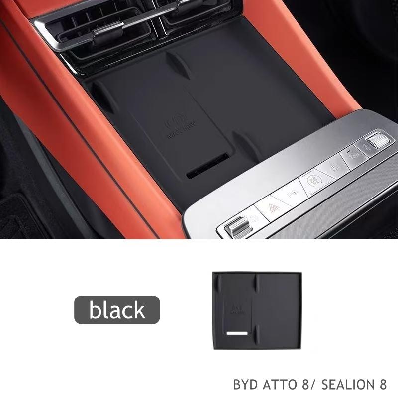 

Для BYD ATTO 8 SEALION 8 TANG L DMI DMP 2025 2026 Бездротова зарядна панель Силіконовий захисник Аксесуари для інтер єру чорний