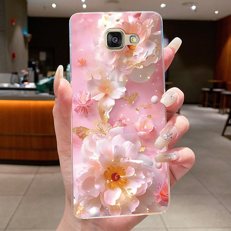 For Samsung Galaxy A5 2016 A3 2016 A7 2017 Case Flower Butterfly Soft Silicone Clear TPU Cover For Samsung A3 A5 2017 Cases Capa