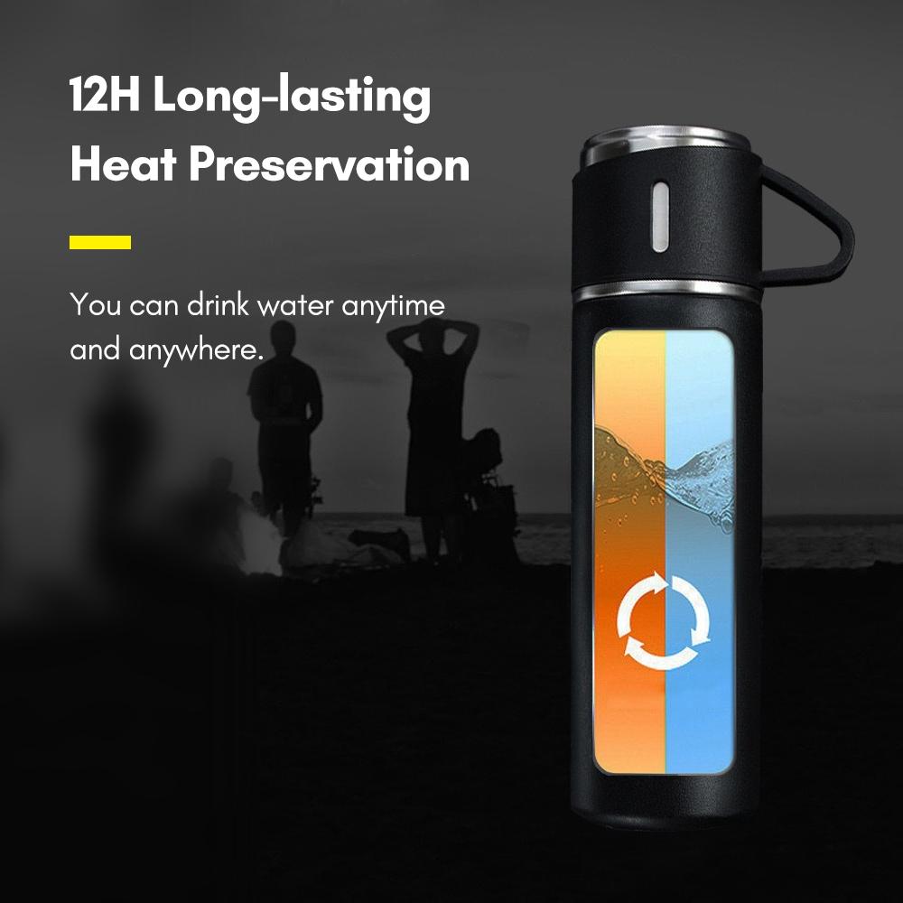 Double Layer Stainless Steel Vacuum Insulated Water Bottle Coffee Mug Thermal Bottle 12H Keeps Hot and Cold Leakproof Suitable for Home Office