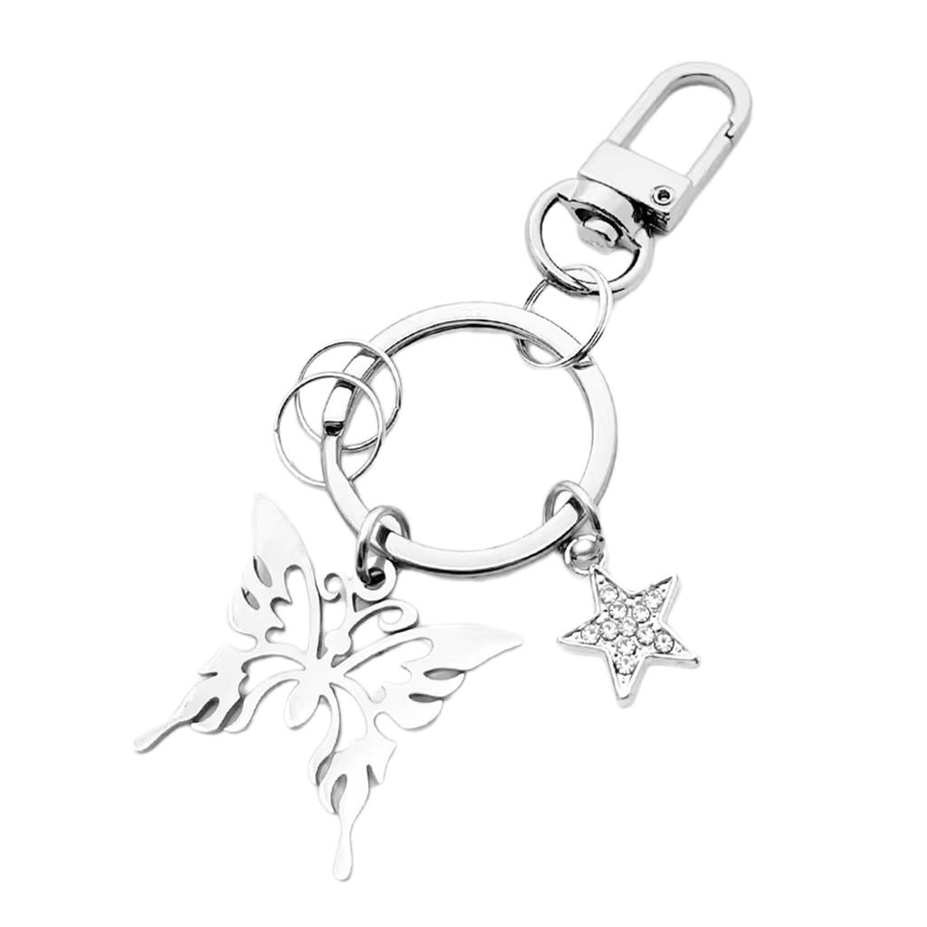 Butterfly Star Keyring Delicate Butterfly Keyrings Fashion Accessory Stylish Butterfly Key Holder Perfect for Key Bag