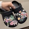 12Pcs Detachable Shoe Flower Shoe Charms Diy Colorful Butterfly Seaweed Bead Chain Shoe Buckle Hole Accessories For Girls