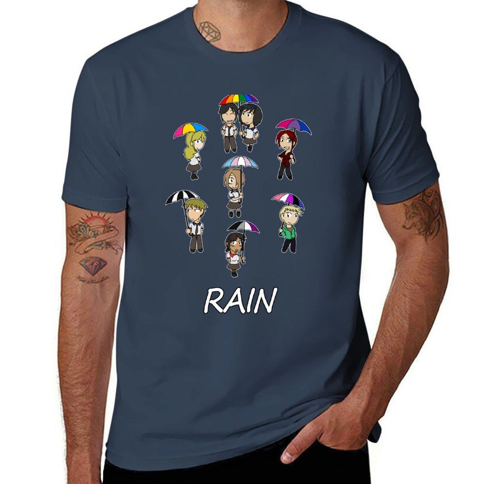 Rain Chibi Cast Tshirt Fitness Quick Dry Short Sleeve Top S