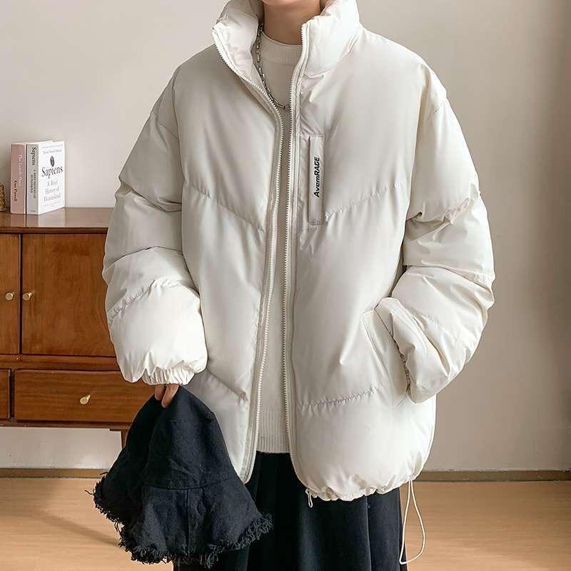 Мужская модная свободная хлопковая стеганая куртка с воротником-стойкой - Зимняя теплая ретро куртка-пуховик XL