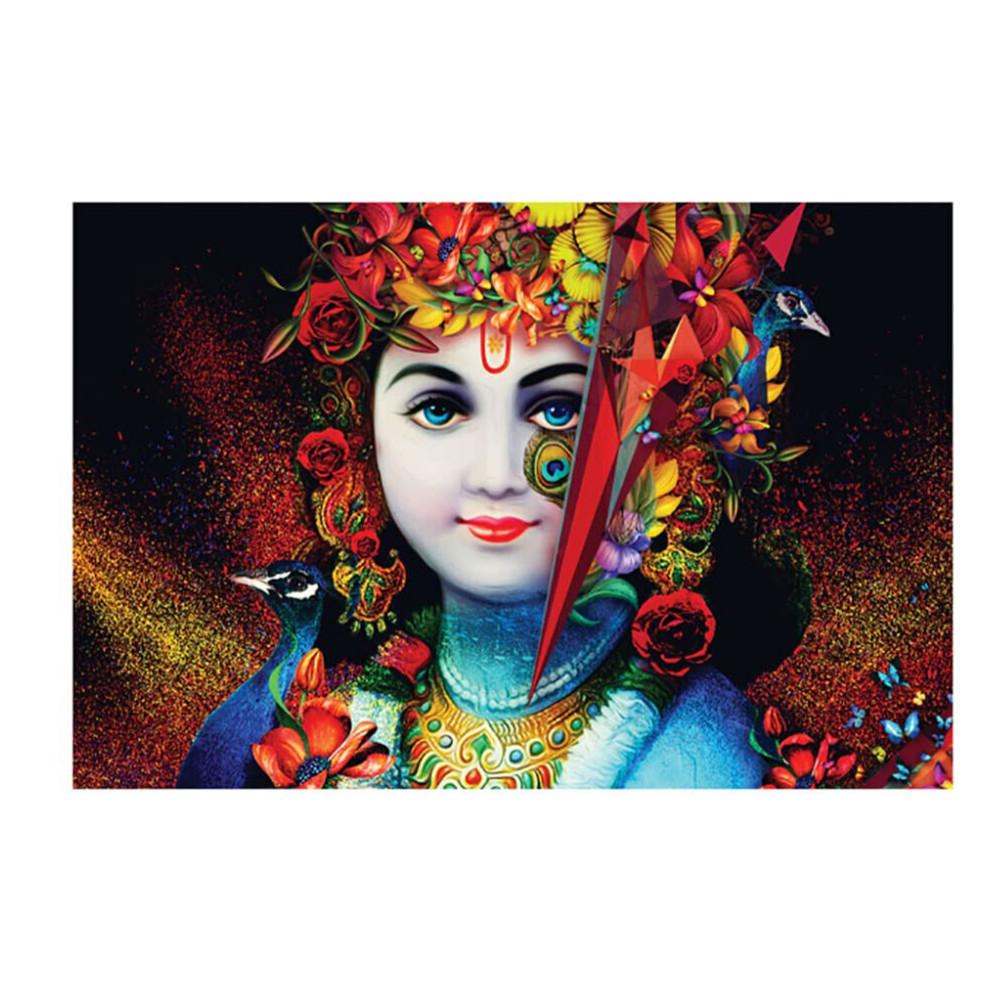 @ Indian Traditional Krishna Poster Coated Self Adhesive Waterproof For Home Zr-1564-60%Off
