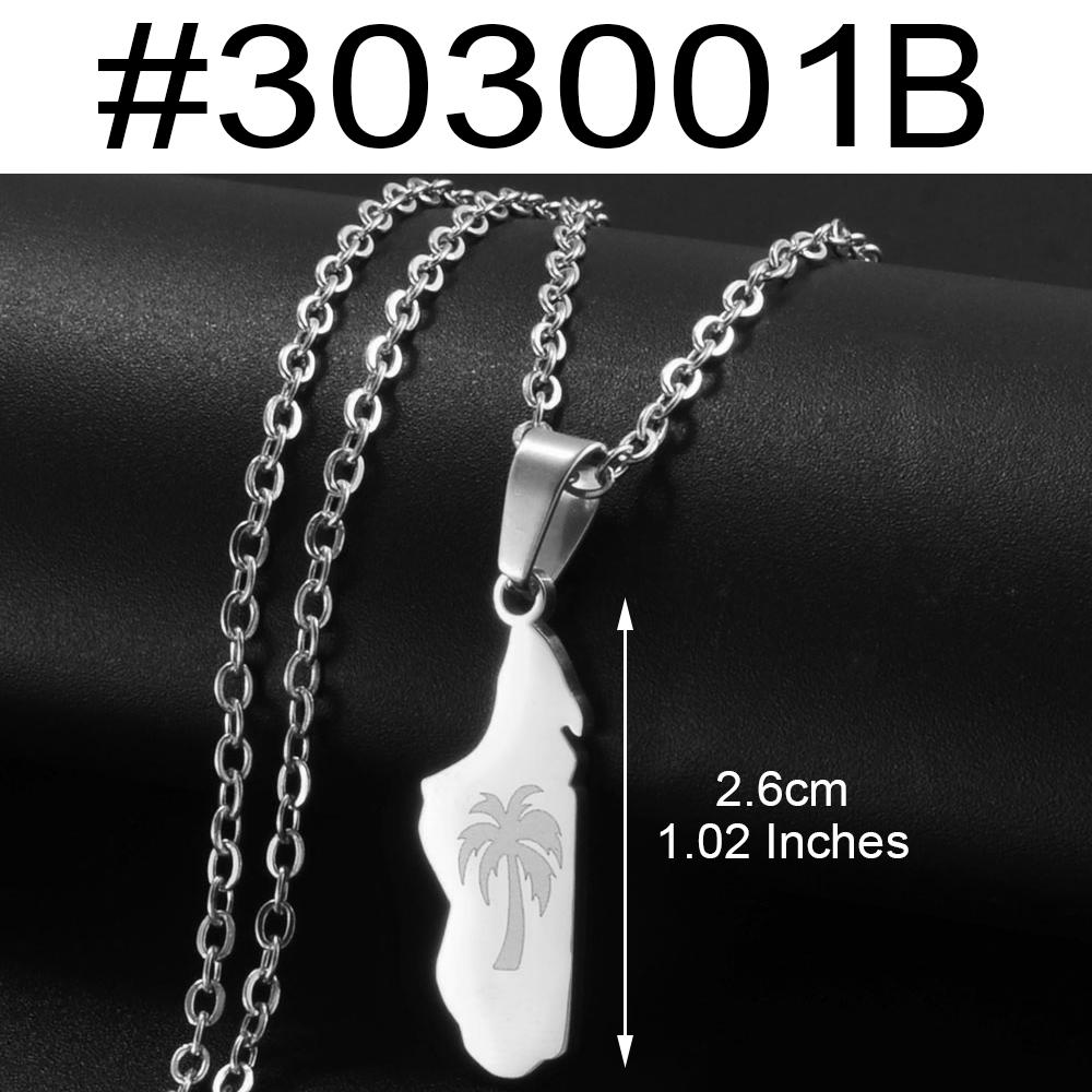 Anniyo Madagascar Map With Coconut Tree Cow and Monkey Pendant Necklaces Women Jewelry Africa Malagasy Maps #303001 45cm or 17.7 Inches