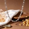 Rhinestone-Embellished Titanium Steel Jewelry Set: 18K Gold Necklace, Bracelet & Earrings for Women