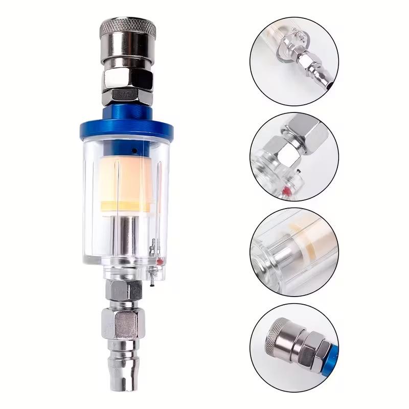 Air Oil Water Separator Filter Kit 1/4'' Thread With Moisture Trap Spray Gun Pressure Parts Air Compressor Tool Jpn Interface