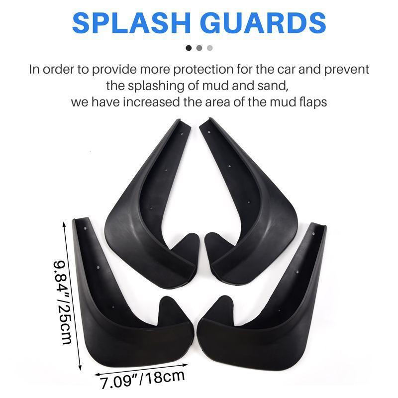 WO-Universal Mudflaps Mud Flaps Flap Splash Guards Mudguards Car Auto Van SUV Trucks Sedan Wheel Fender Front Rear