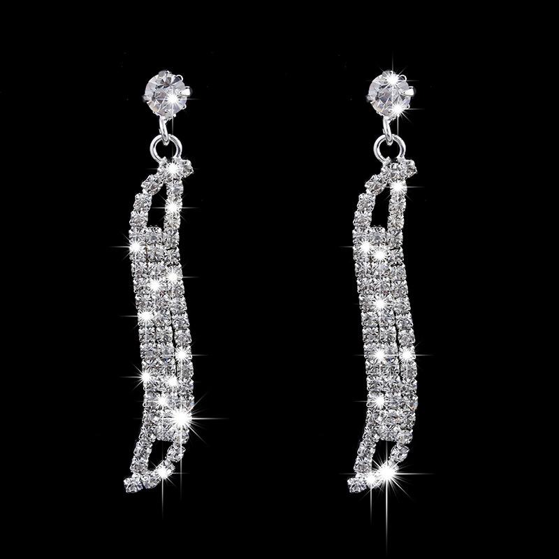 Bridal Jewelry Delicate Ol Claw Chain Rhinestone Fox Tail Necklace, Earrings Set 472