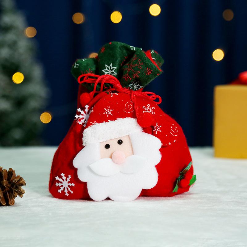 Christmas English Apple Bag Santa Claus Children's Gift Bag Candy Bag Christmas Gift Christmas Bag Bundle Handmade