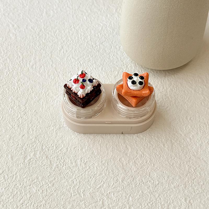 1pc Mini Contact Lens Case for Eyes Travel Kit Holder Cartoon Cute Cosmetic Contact Lenses Case Box Container Travel Accessaries