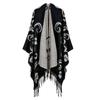 Sciarpa Autunnale e Invernale, Scialle da Viaggio Versatile a Quadri da Donna, Mantello Spaccato Spesso Etnico in Imitazione Cashmere