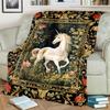 1pc Medieval fairy tale aesthetics unicorn blanket, al season lightweigh Poster blanket home office outdoor nap multifunc Poster blanketional blanket