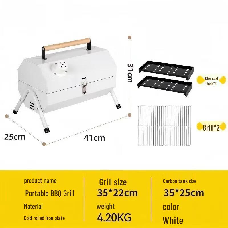 

JINGRX Portable Outdoor Charcoal BBQ Grill