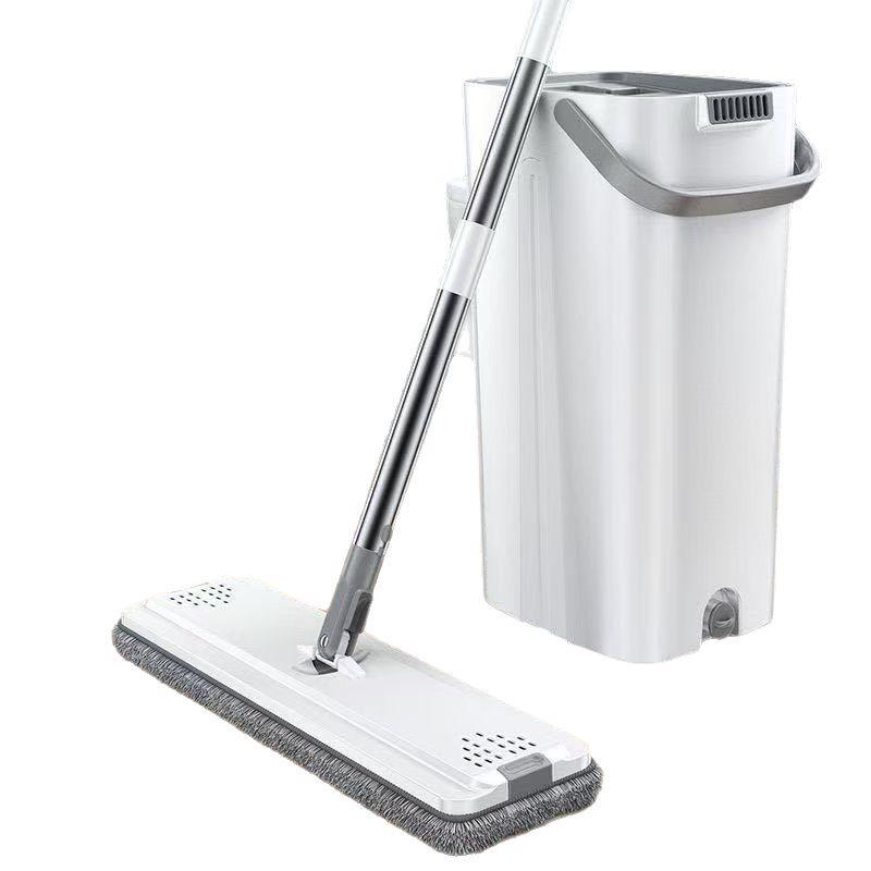Hands-Free Flat Mop & Bucket Set - Wet/Dry Dual-Use for Easy Cleaning