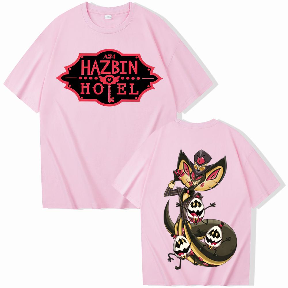 Hazbin Hotel Angel Dust Tshirt Man Woman Harajuku Short Sleeve Oneck Casual Streetwear Breathable Comfortable Soft Shirt Gift