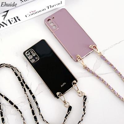 Strap Case For Xiaomi 17 Pro Max 15T 14T Redmi 15 15C Note 14 14S 14C 13 Plating Metal PU Leather Chain  Crossbody Lanyard Cover