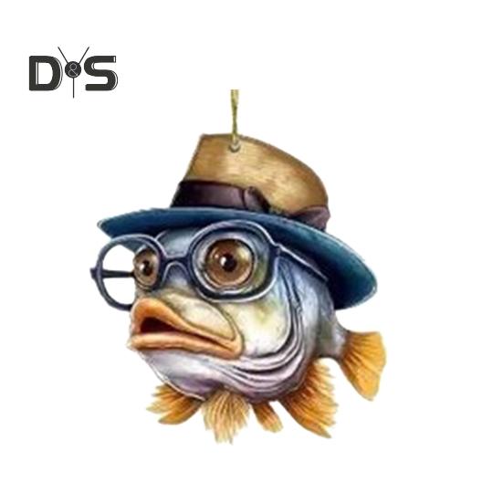 1/6Pcs Automobile Pendants Decorative Cartoon Fish Design with Lanyard Easy to Hang Rearview Mirror Hanging Ornaments
