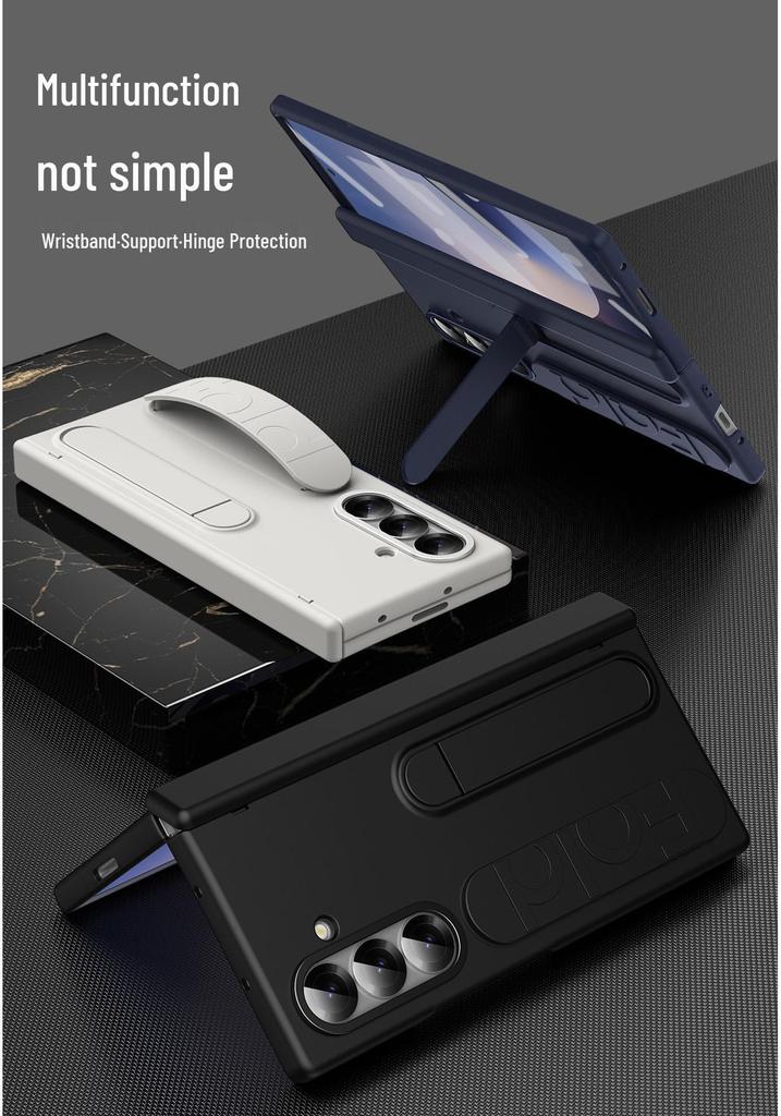 Samsung Z Fold7 Case with Hinge Bracket, Wrist Strap, Pen Slot, and Drop Protection - Compatible with Fold5/6