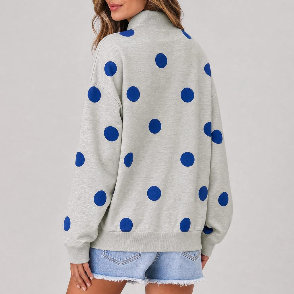 Women's Casual Printed Long Sleeve Crewneck Sweatshirt Top for Daily Wear