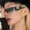 Futuristic Integrated Mirror Design Sunglasses – Trendy European & American Street Style Sun Protection.