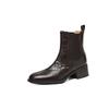 Fashion NEW Autumn Women Boots Genuine Leather Shoes for Women Round Toe Chunky Heel Shoes Slip-on Chelsea Boots Handmade Daily Shoes