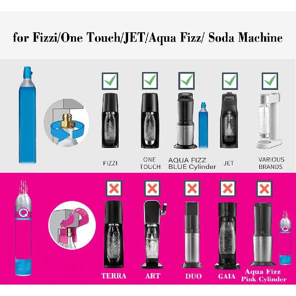 60in New Upgraded CGA320 Co2 Tank adapter connects directly to the soda machine, Adapter for TR21-4 Soda Water Machine Compatible with Fizzi/One