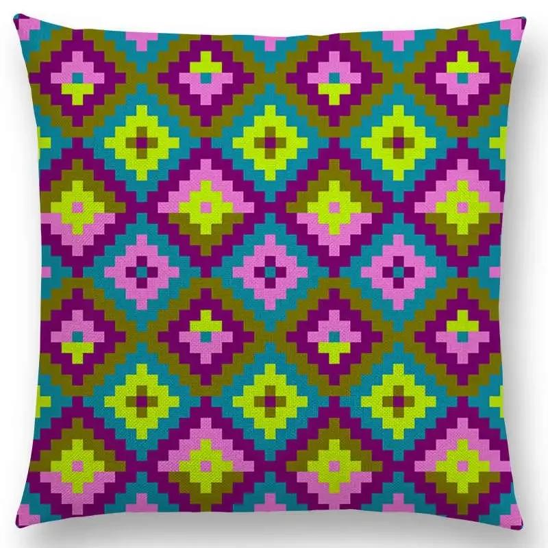 Colorful Geometric Pattern square Cushion Cover Pillow Case Decorative Line/ Throw Pillows Cushions for Home Decor x