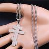 Hip Hop Acero Inoxidable Cruz Ortodoxa Collar Fe Cristo Amuleto Colgante Collares Clásico Religioso Joyería al por Mayor Regalos